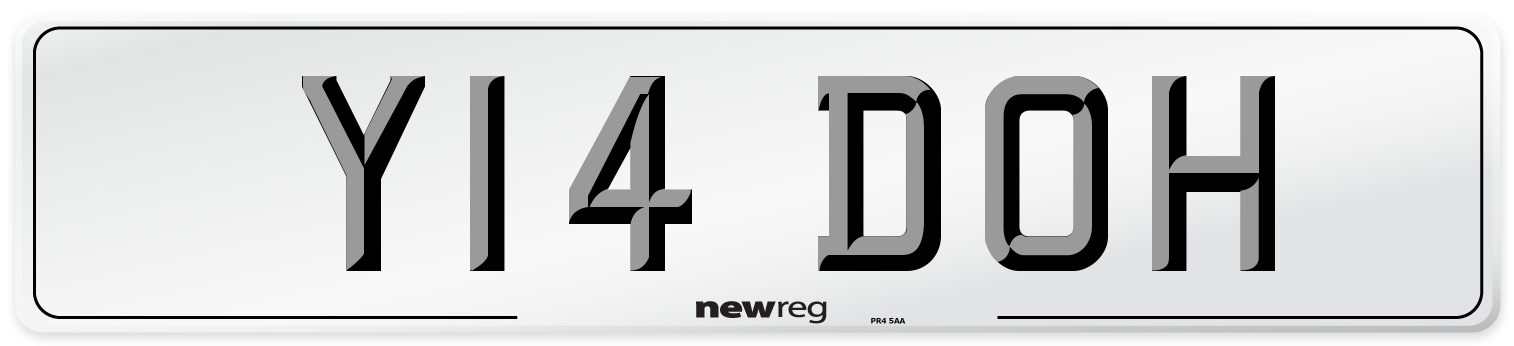 Y14 DOH Number Plate from New Reg